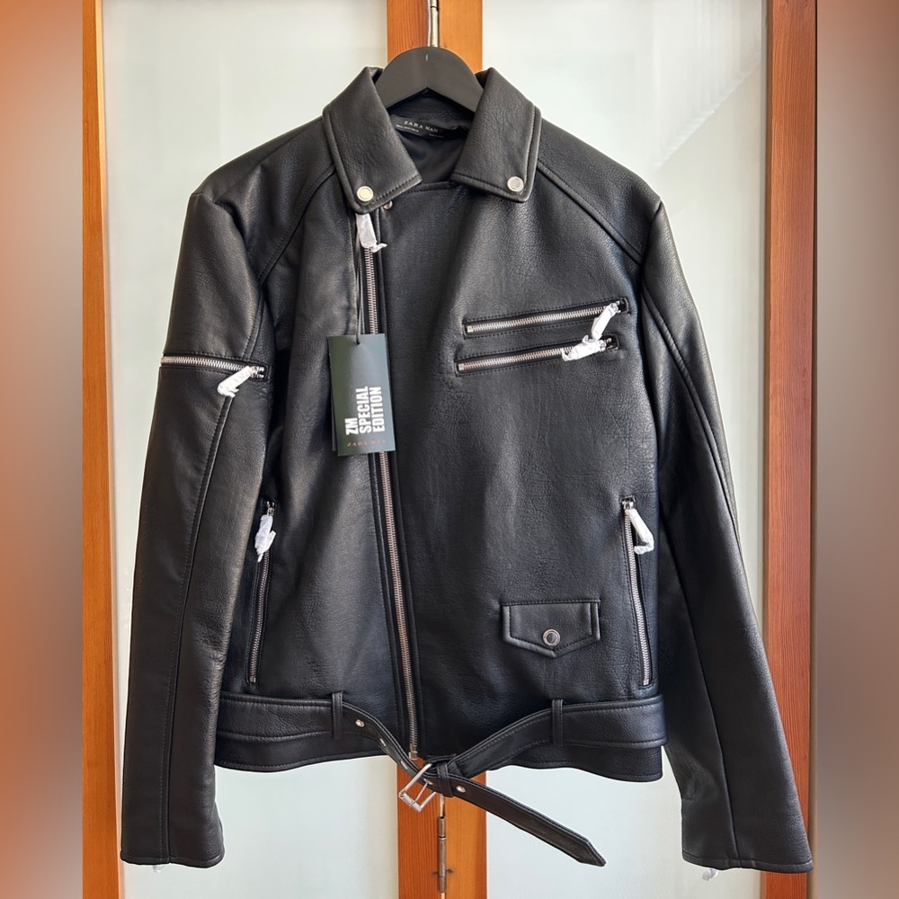 Zara Faux Leather Biker Jacket